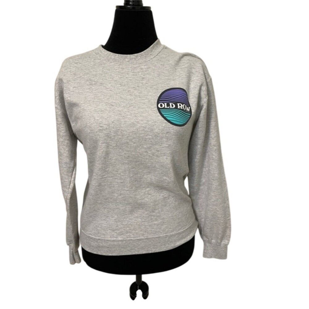 Old Row Buckle Gildan Heavy Blend Gray Crewneck Sweatshirt Men's Small Graphic